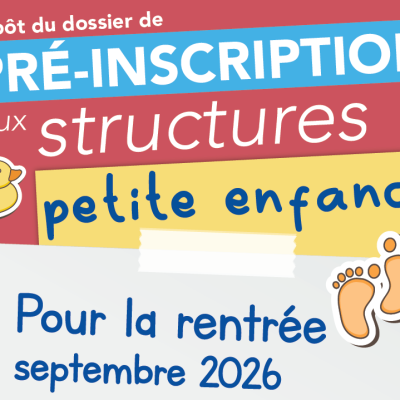 Pré-inscription petite enfance rentrée septembre 2026